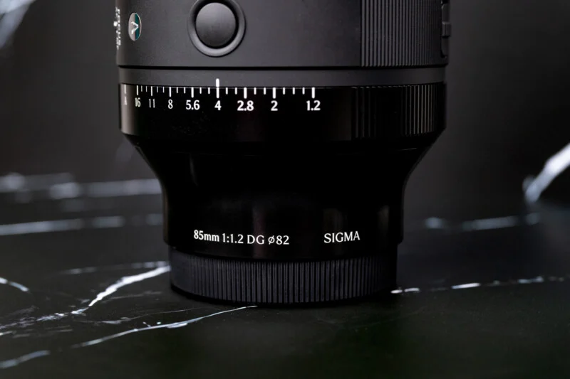 Об'єктив Sigma 85mm f/1.2 DG Art, шкала діафрагми