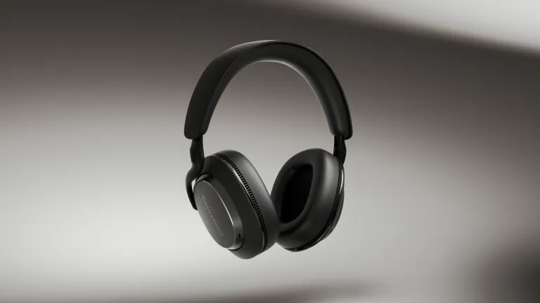 Anthracite Black Bowers &amp; Wilkins Px7 S3 headphones on a grey background