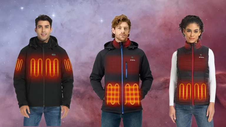 ORORO heated jackets on models